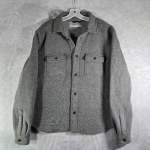 Outerknown Shacket Shirt Jacket Mens Size Medium M Gray Fleece Lined Button Up